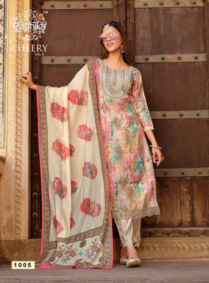 Radhika Cherry Vol 1 Muslin Printed Readymade Suits
